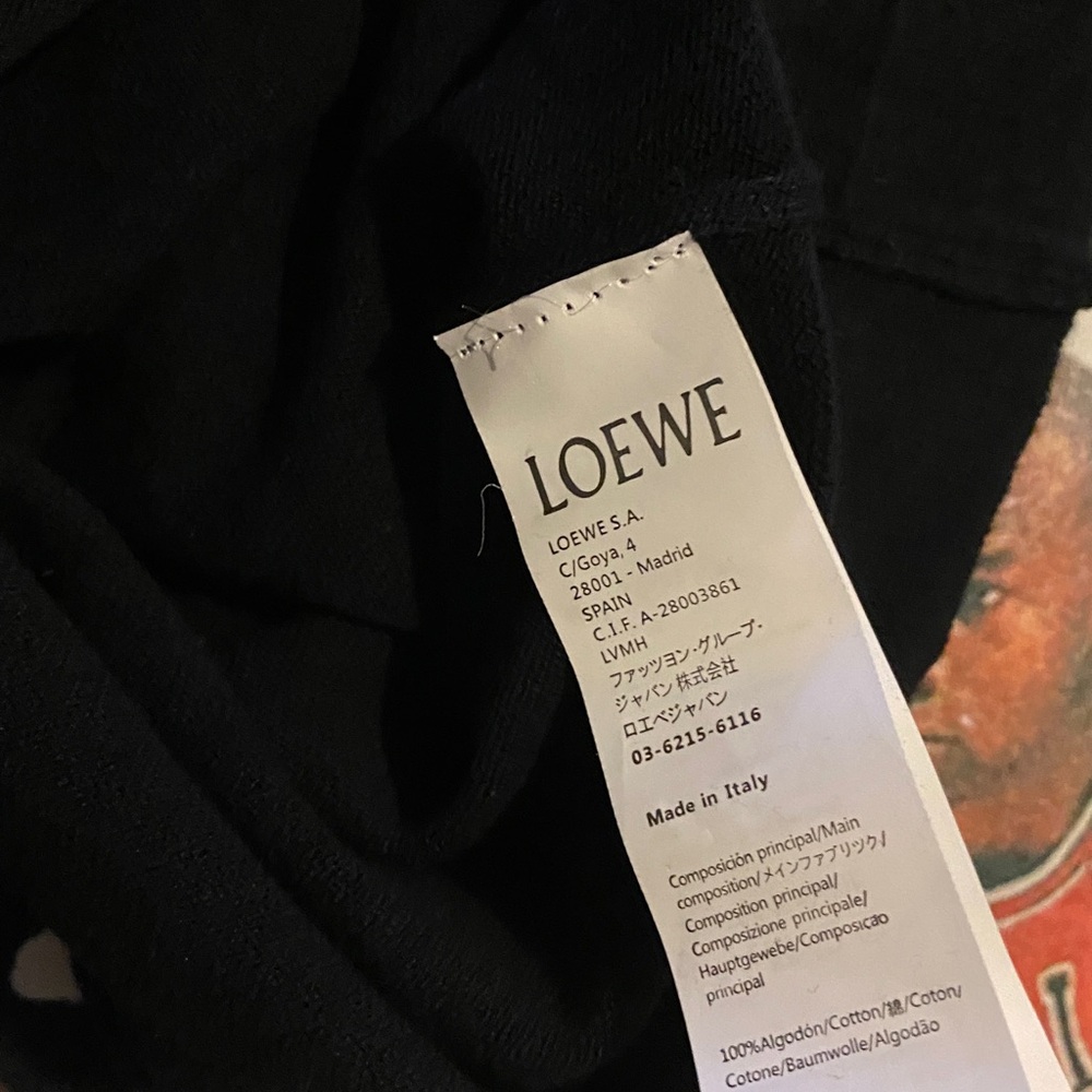 Loewe Black Short Sleeve Tee with White Embroidery - Picture 4 of 4